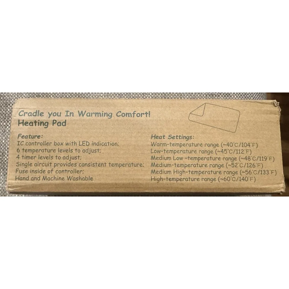 Deepson Electric Heating Pad Gray New 24 x 12